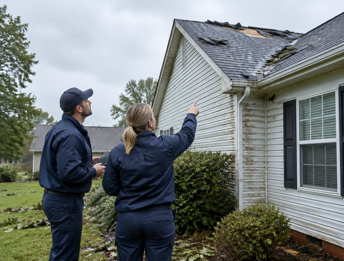 Restoration business owner with a field team